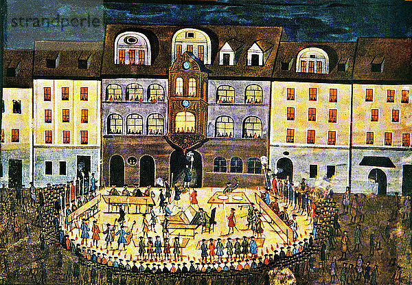 Musikfest in Jena  um 1740  Aquarell auf Pergament.