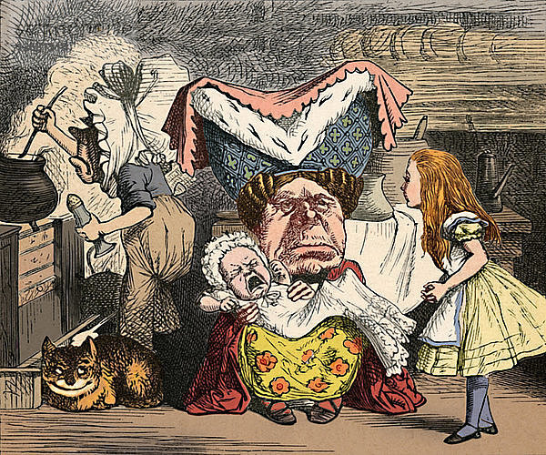Alice  die Herzogin und das Baby  1889. Künstler: John Tenniel.