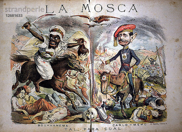 Satirische Karikaturen über die Situation in Marokko und den Karlistenkrieg  Tal para Cual  veröffentlicht?