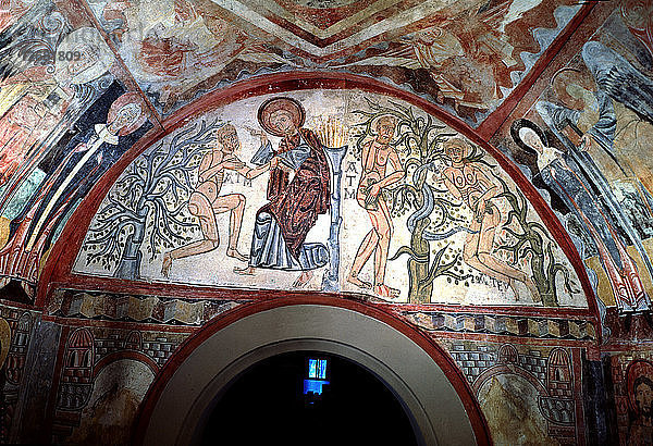 Adam und Eva  Wandmalereien aus der Kapelle der Vera Cruz in Maderuelo.
