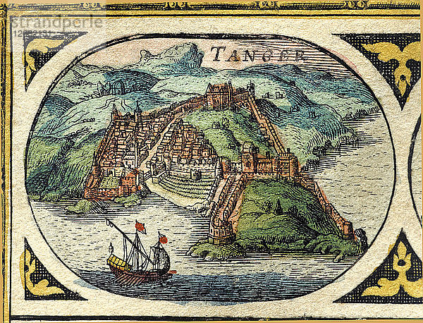 Tanger  kolorierter Kupferstich aus dem Buch Le Theatre du monde oder Nouvel Atlas  1645  erstellt  ?