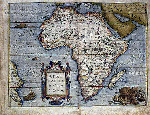 Theatrum Orbis Terrarum von Abraham Ortelius  Antwerpen  1574  Karte des afrikanischen Kontinents.