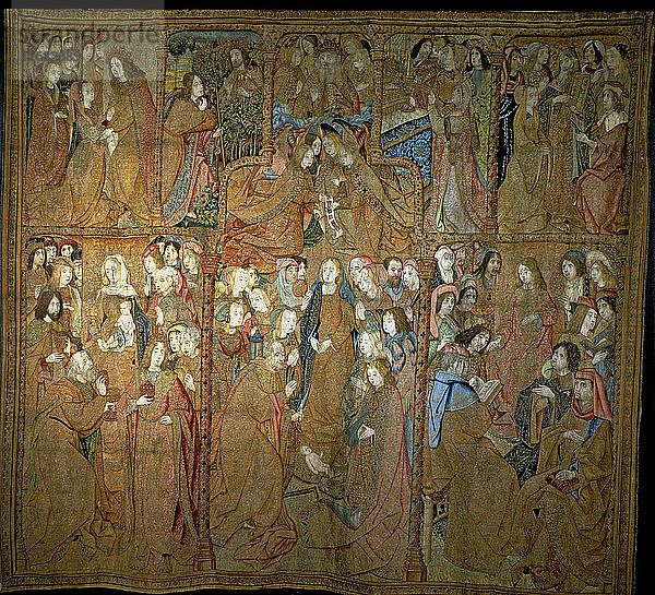 Die Serie der flämischen Wandteppiche aus dem fünfzehnten Jahrhundert Triumph der Mutter Gottes . Tuch III Die ?