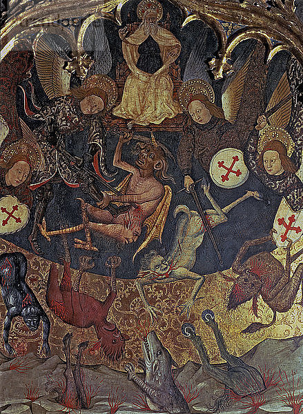 Der Aufstand der Engel  Tafel des Altarbildes des Heiligen Michael  in der Kirche von Santa ?