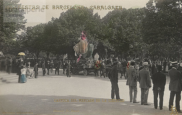 Festwagenparade im Ciutadella-Park  Barcelona  1910.