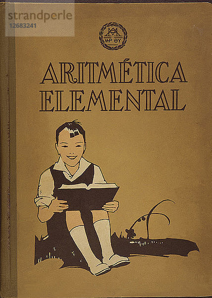 Umschlag des Schulbuchs Aritmética elemental (Elementare Arithmetik)  erster Grad. Barcelona ?