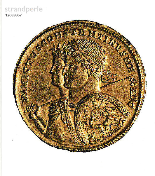 Solidus von Kaiser Konstantin I.  4. Jahrhundert.