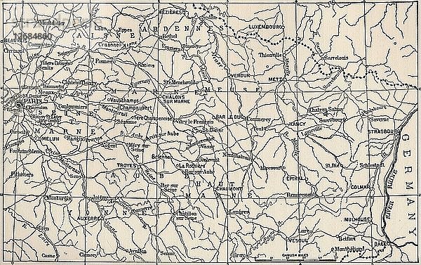Karte des Operationsgebiets von 1814  (1896). Künstler: Unbekannt.