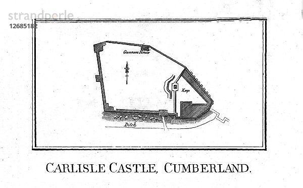 Plan von Carlisle Castle  Cumberland  Ende des 18. Jahrhunderts. Künstler: Unbekannt.