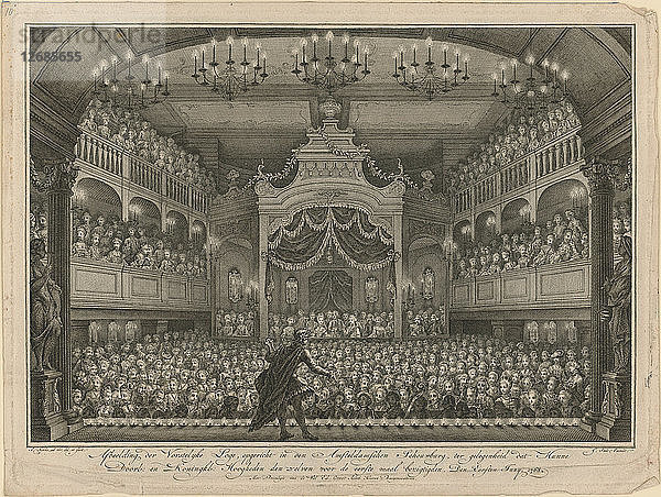 Das Königspaar bei einer Theatervorstellung in der Amsterdamer Schouwburg am 1. Juni 1768  1768.