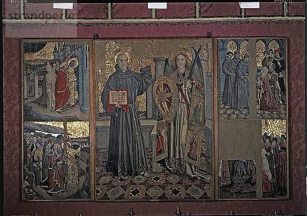 Zentraler Teil des Altarbildes des Heiligen Bernardino und des Schutzengels  Tempera auf Holz  von?