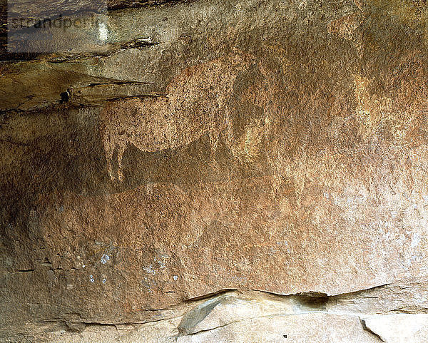 Levantinische Höhlenmalereien der Gruppe Albarracín (Teruel) in der Abrigo Callejon des Plou  Höhle ?