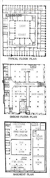Grundriss des SW Straus & Co Gebäudes  Chicago  Illinois  1924. Künstler: Unbekannt.