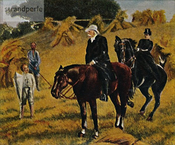 Fürst Bismarck 1815-1898 als Gutsherr. - Gemälde von Marz  1934. Künstler: Unbekannt.