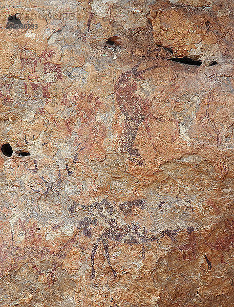 Malerei in den Cuevas de la Araña  zwischen 10000 und 6000 v. Chr.