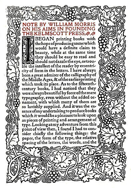 Kelmscott Presse: Seite gedruckt in der Goldenen Schrift  um 1895  (1914). Künstler: William Morris.