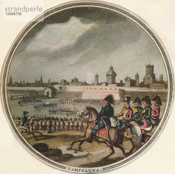 Schlacht von Pampeluna  1815  (1910). Künstler: Edward Orme.