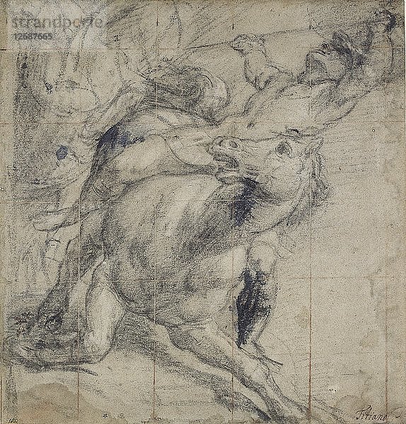 Pferd und Reiter im Sturzflug  um 1537. Künstler: Tizian.