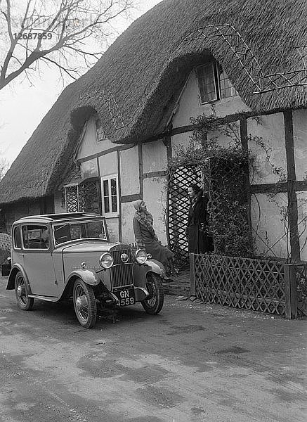 Testfahrt mit einem Triumph Scorpion  Horley  Surrey  1931. Künstler: Bill Brunell.