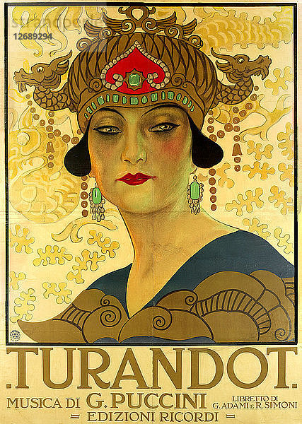 Plakat für die Oper Turandot am Teatro alla Scala  1926.