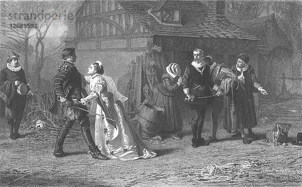 Das unterbrochene Duell  um 1886. Künstler: Herbert K. Bourne.