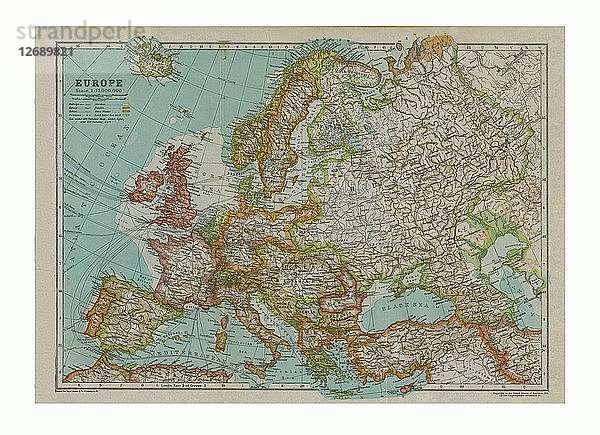 Karte von Europa  um 1910. Künstler: Gull Engraving Company.