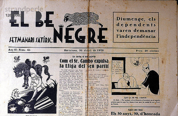 Leiter der Wochenzeitschrift El Be negre (Das schwarze Schaf)  1932.