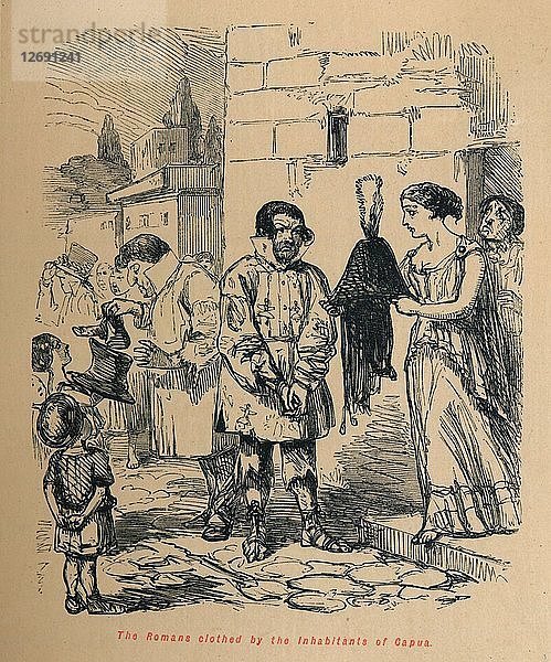 Die Römer in den Kleidern der Einwohner von Capua  1852. Künstler: John Leech.