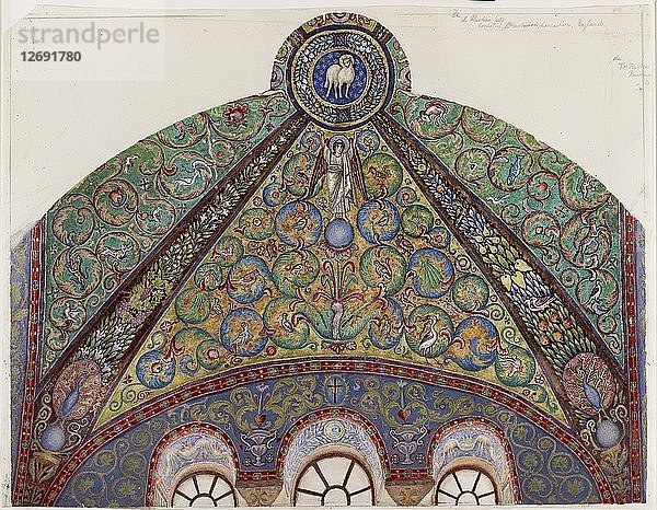 Zeichnung der Mosaiken im Gewölbe des Altarraums von San Vitale  Ravenna  1884. Künstler: Thomas Matthews Rooke.