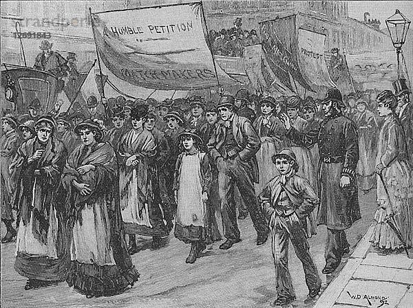 Prozession von Zündholzhändlern nach Westminster  1892. Künstler: William Douglas Almond.
