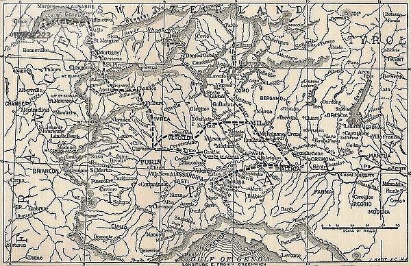 Karte des Marengo-Feldzugs  1800  (1896). Künstler: Unbekannt.