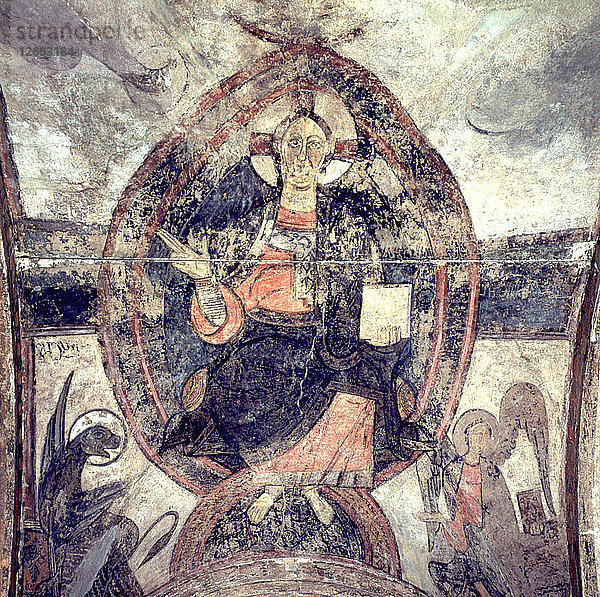 Pantokrator in der zentralen Kuppel der Kirche San Vincente de Cardona (Barcelona).