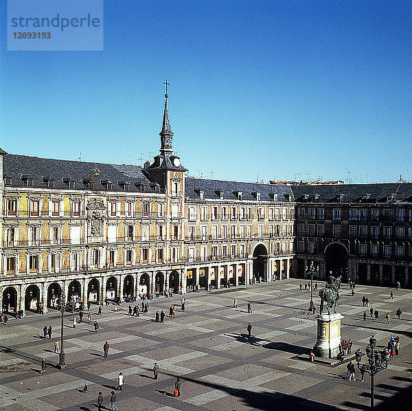 Blick auf die Plaza Mayor in Madrid.