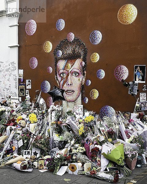 Hommage an David Bowie  Tunstall Road  Brixton  London  Januar 2016. Künstler: Chris Redgrave.
