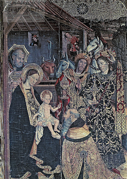 Zentraler Tisch des Altaraufsatzes von Condestable. Epiphanie (1464-1465)  in der Kapelle von Saint Agat?