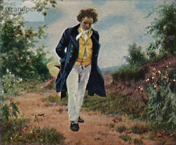 Ludwig van Beethoven 1770-1827. - Gemälde von Schmid  1934. Künstler: Unbekannt.