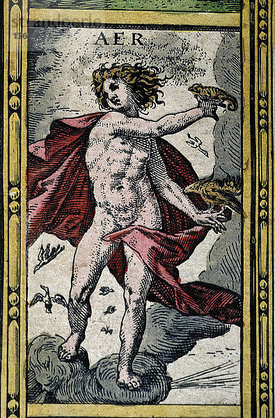 Air  kolorierter Kupferstich aus dem Buch Le Theatre du monde oder Nouvel Atlas  1645  erstellt  ?