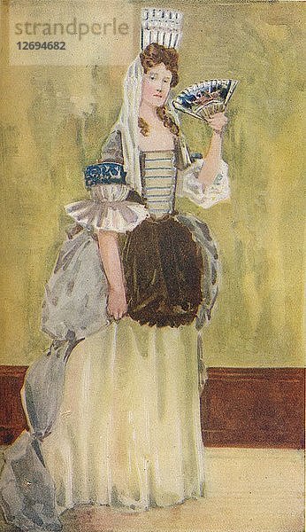 Eine Frau aus der Zeit von William und Mary  1907. Künstler: Dion Clayton Calthrop.
