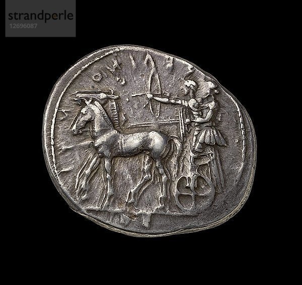 Antike griechische Silbermünze  450 v. Chr. Künstler: Unbekannt.
