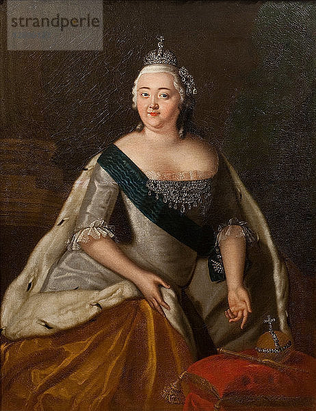 Porträt der Kaiserin Elisabeth von Russland (1709-1762)  Mitte des 18. Jahrhunderts.