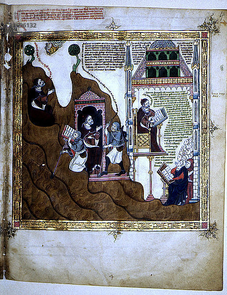 Miniatur zum Werk Electorium Parrum Breviculum seu codex St. Peter  mit Szenen aus dem Leben ?