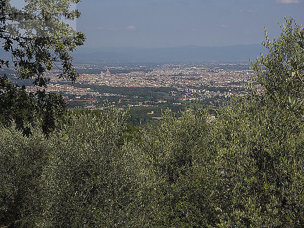 Italien  Toskana  Florenz  Blick auf die Stadt von den Hügeln von Bagno a Ripoli