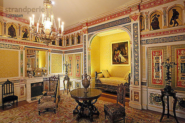 Paris  1. Bezirk. Museum für dekorative Künste. Galerie 19. Jahrhundert. Schlafzimmer Louis Philippe.