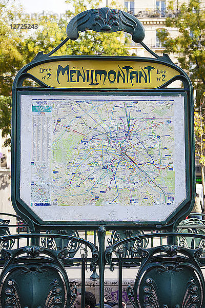 Frankreich  Paris  Menilmontant boulvard  U-Bahn-Station Menilmontant.