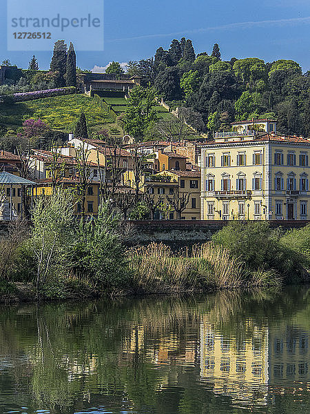 Italien  Toskana  Florenz  Ufer des Arno und Giardino Bardini