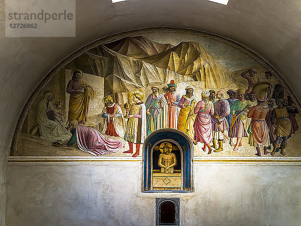 Italien  Toskana  Florenz  Kloster San Marco  Mönchszelle  gemalt von Fra Angelico  Anbetung der Könige