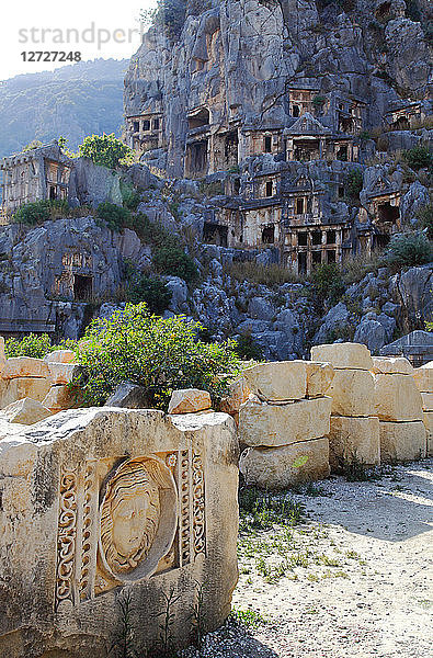 Türkei  Provinz Antalya  Demre  archäologische Stätte von Myra oder Myre  die Gräber der Lykier (5. vor Jahrhundert JC)