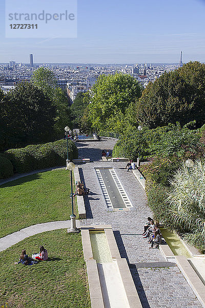 Frankreich  Paris  20. Arrondissement  Paris-Panorama über Belleville Parc