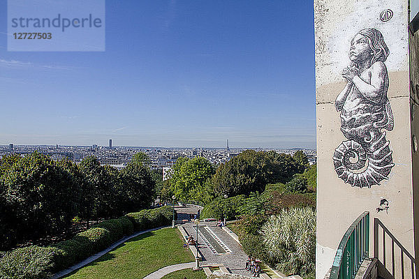 Frankreich  Paris  Belleville  20. Arrondissement  Paris-Panorama über Belleville Parc