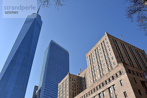 One World Trade Center im Tauchgang  Innenstadt  Manhattan  New-York City  USA